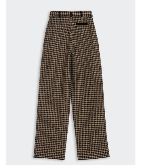 Houndstooth Tailored Trousers - Black/Dune